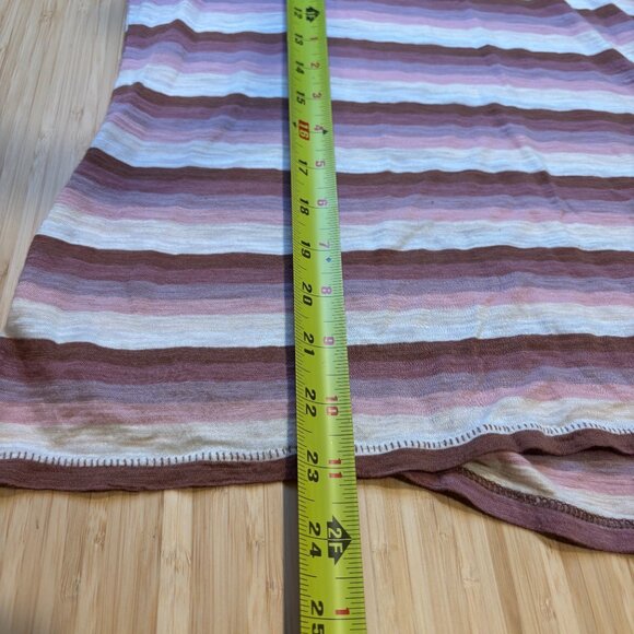 Lucky Brand Women's T-shirt Size Small Pink Striped V-Neck Short Sleeve - Picture 5 of 9